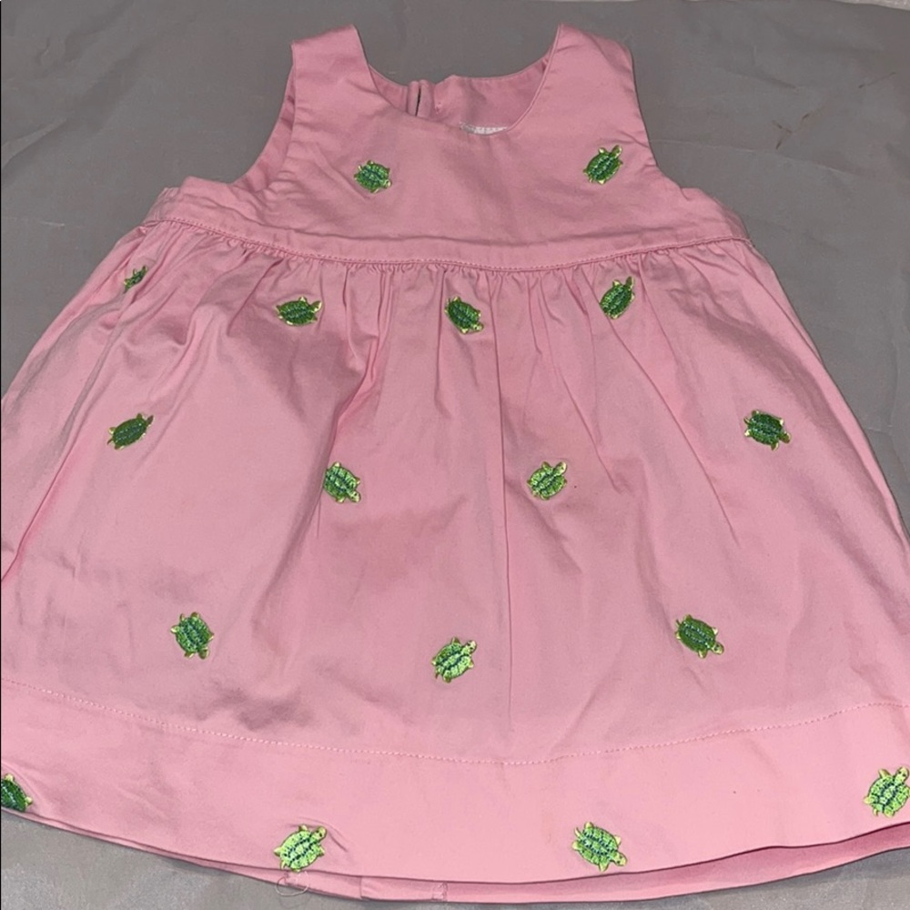 Hartstrings pink dress with sea turtles